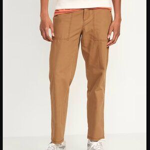 Old Navy Loose Taper Non-Stretch Canvas Workwear Pants Mens Size 34x32 Brown
